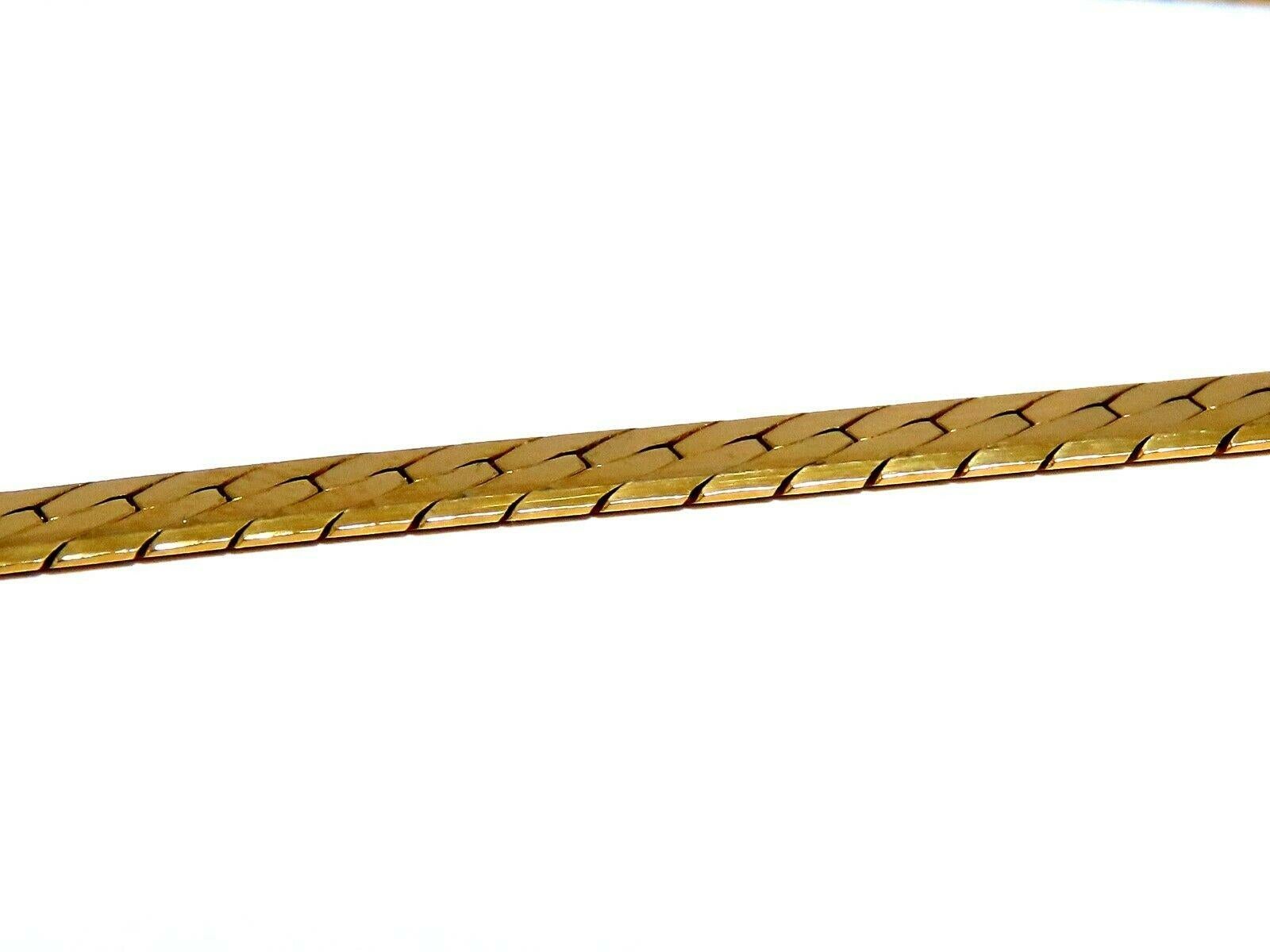 Women's or Men's Classic Gauge Herringbone Necklace 14 Karat