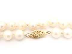Classic 6.5-7mm Cultured Pearl Long 24" Strand Necklace w/ 14k Yellow Gold Clasp