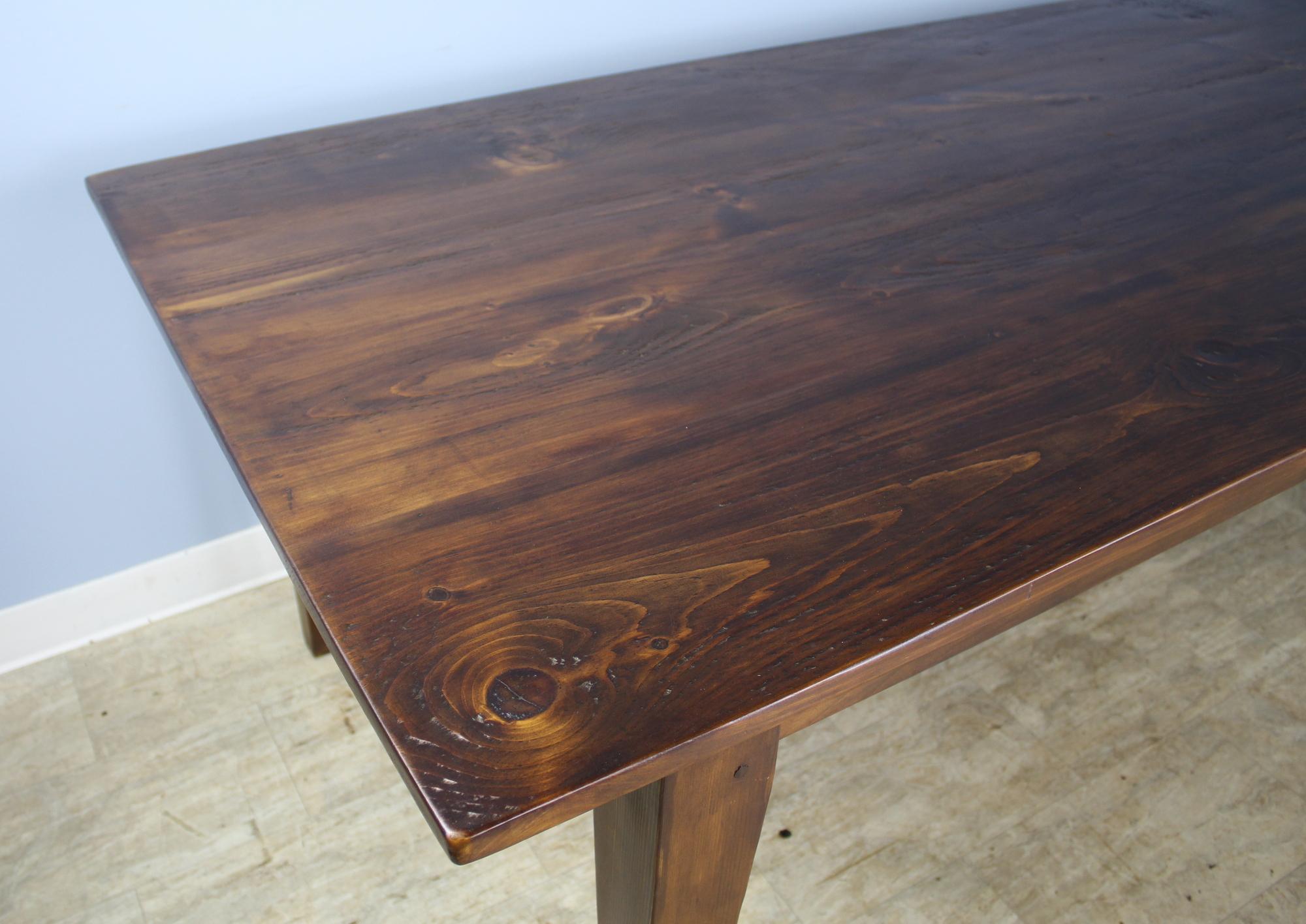 Classic Pine Farm Table, Stained Walnut 1