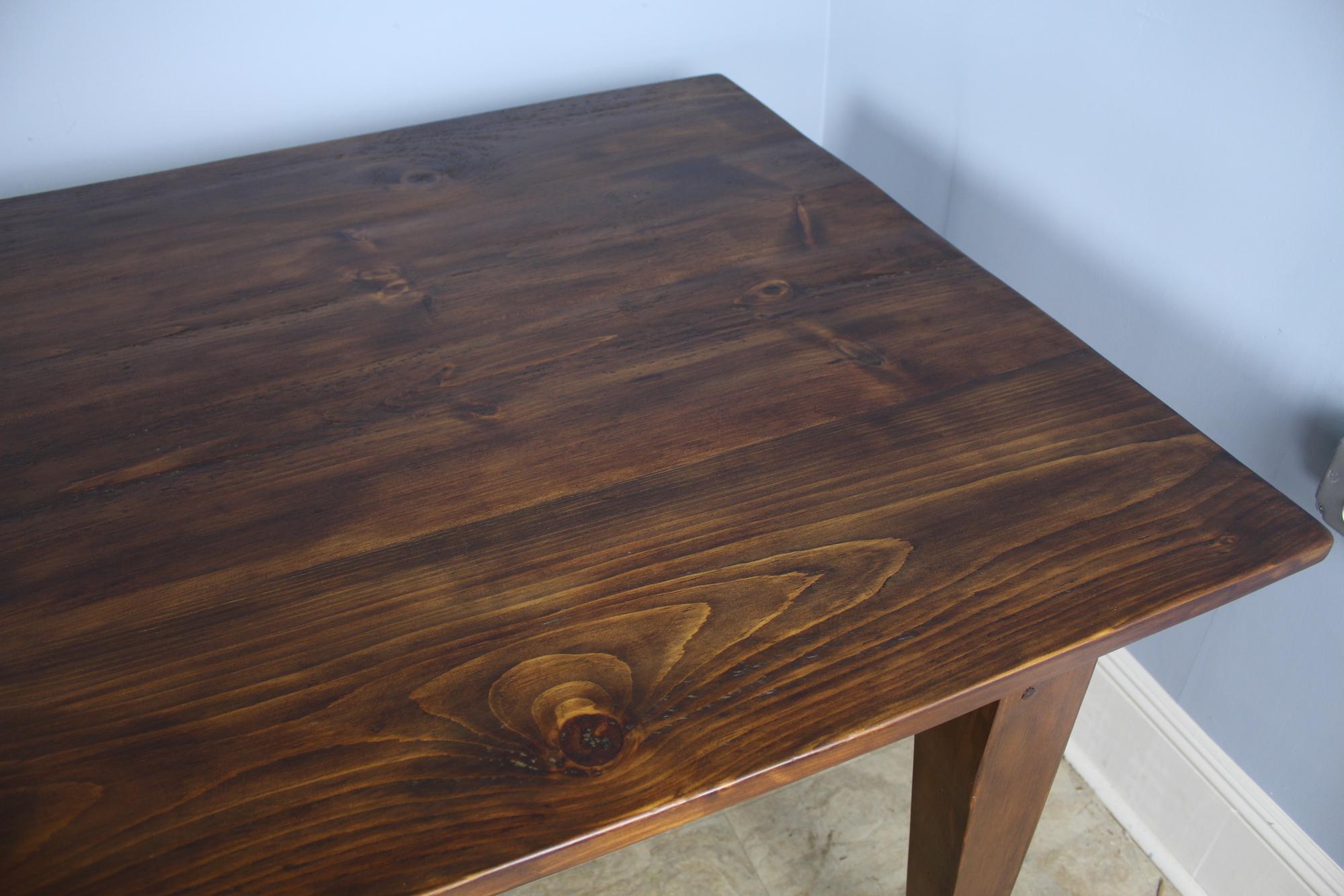 Classic Pine Farm Table, Stained Walnut 3