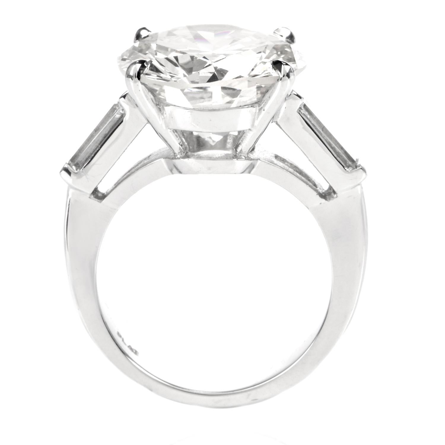 Classic 8.32 Carat Diamond Platinum Engagement Ring In Excellent Condition In Miami, FL