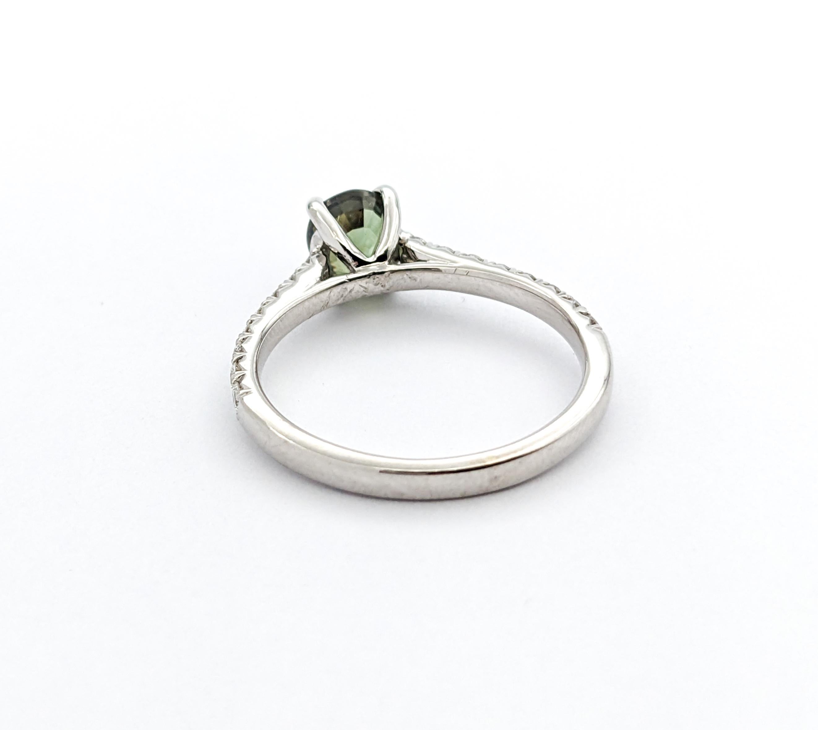Classic .91ct Natural Alexandrite & Diamond Ring in White Gold For Sale 4