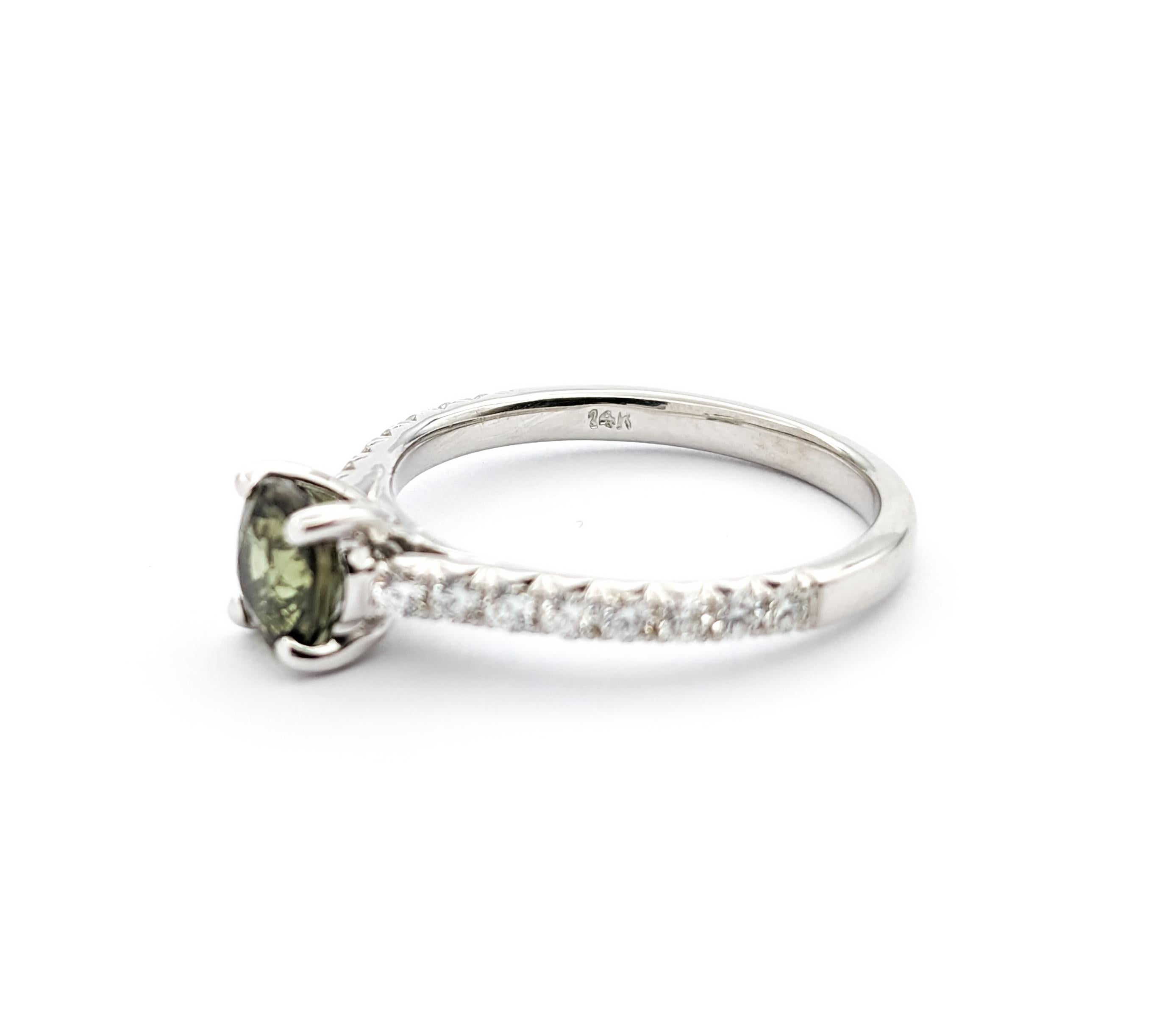 Classic .91ct Natural Alexandrite & Diamond Ring in White Gold For Sale 5