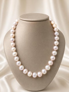 Classic 9.8-10.6mm Pink Pearls 16" Strand Necklace w/ 14k White Gold Clasp