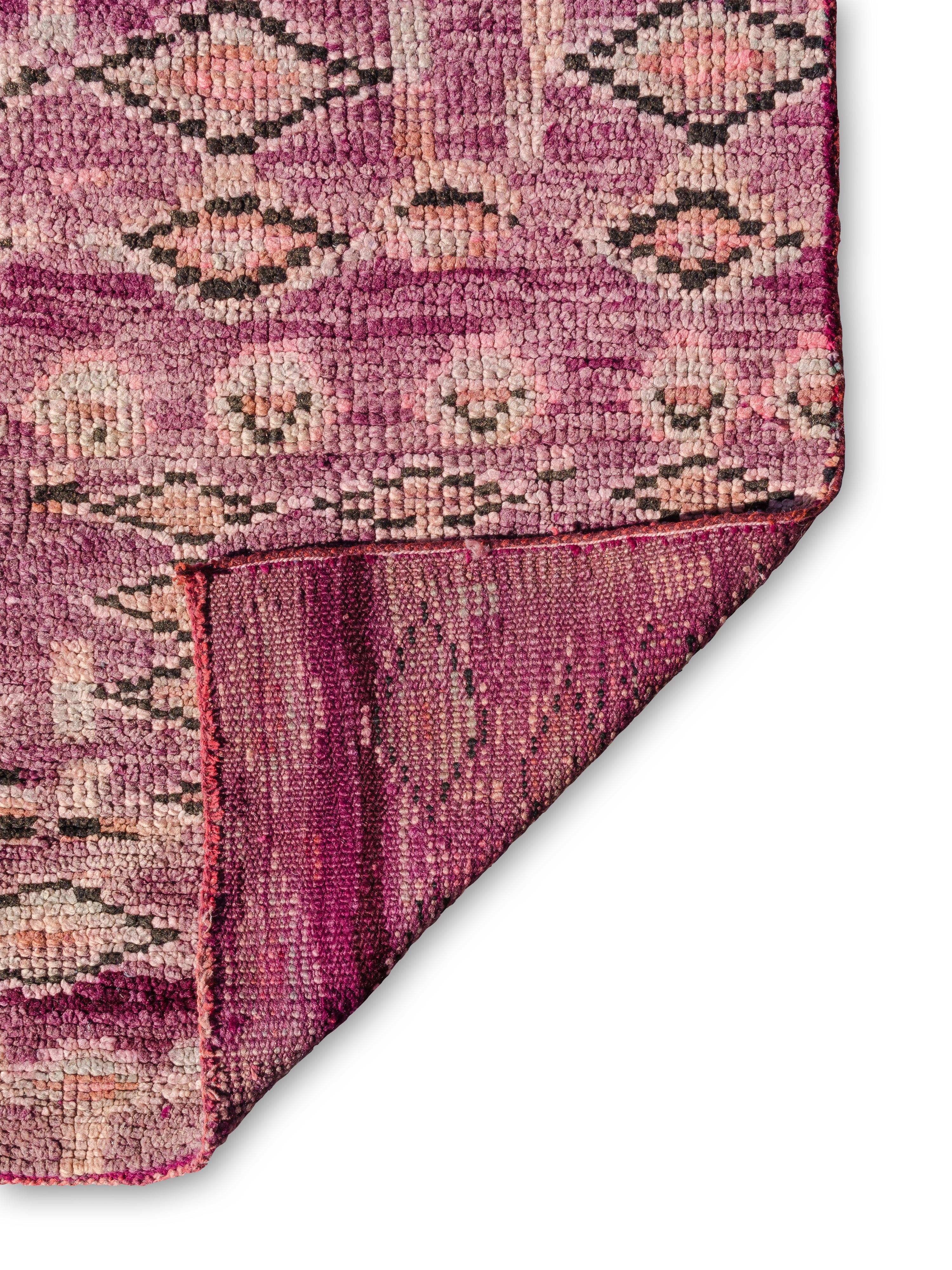 Hand-Woven Classic Abstract Vintage Moroccan Boujad Rug Curated by Breuckelen Berber For Sale