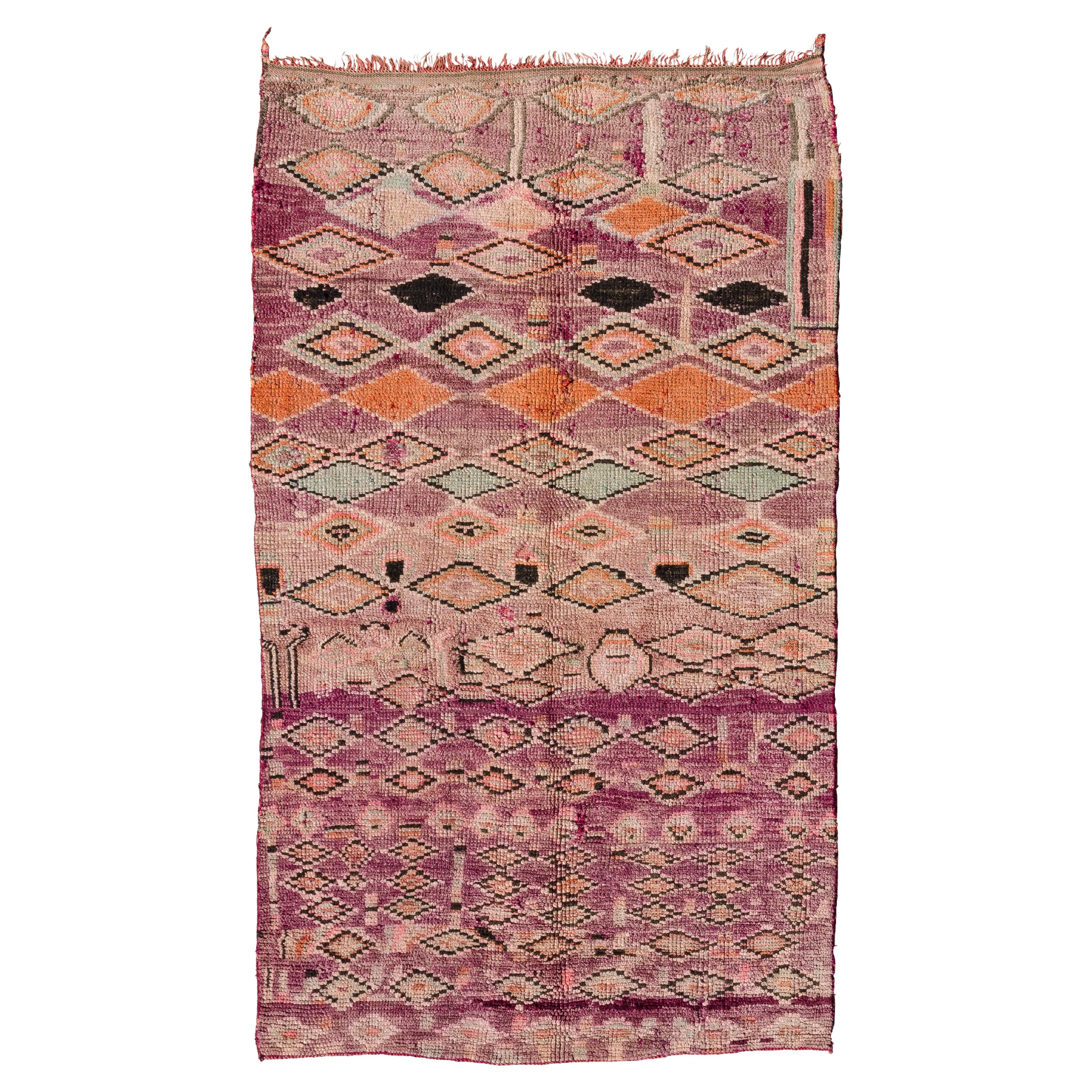 Classic abstract vintage Boujad rug curated by Breuckelen Berber  For Sale