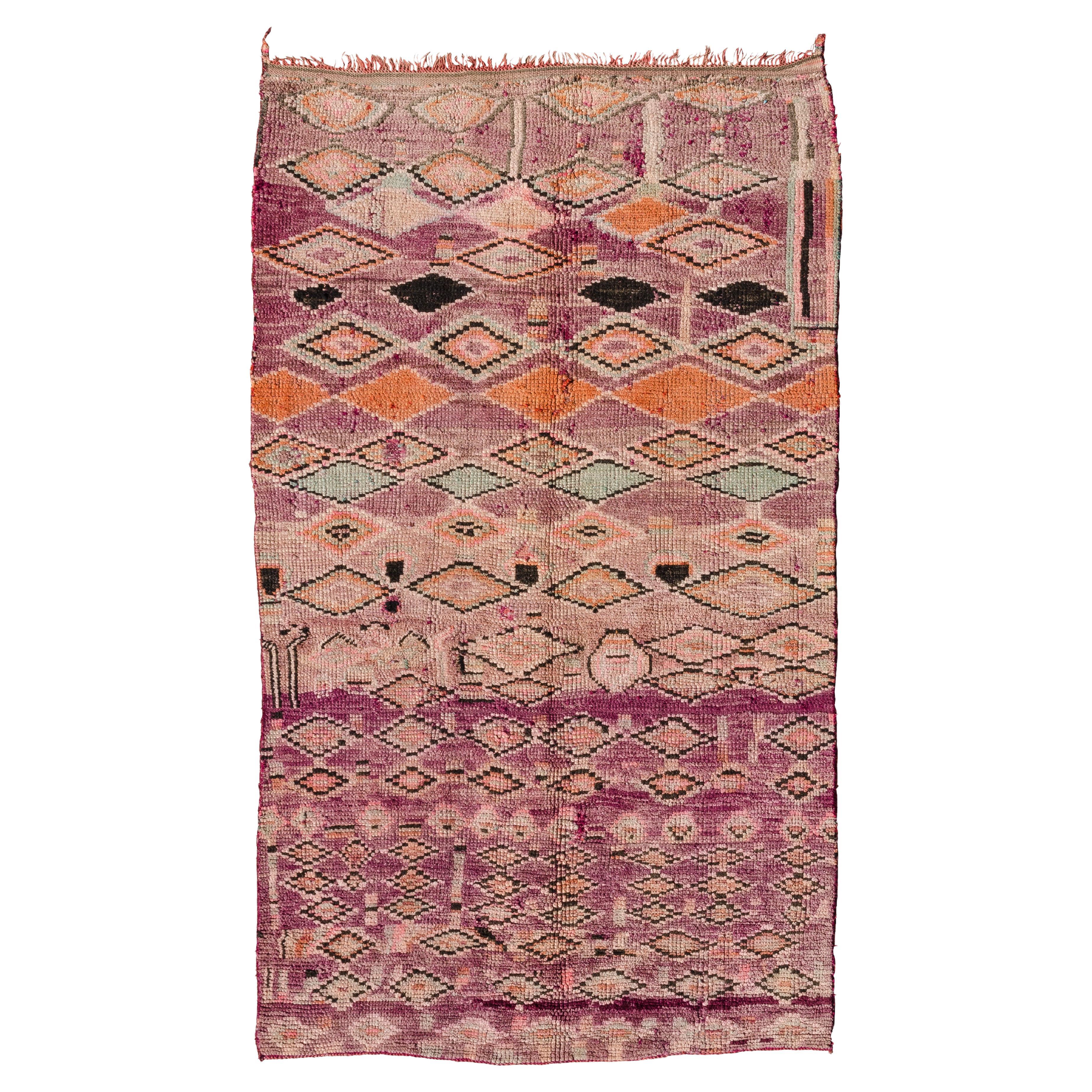 Classic Abstract Vintage Moroccan Boujad Rug Curated by Breuckelen Berber