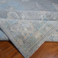Classic Afghan Hand-Knotted Oushak Wool Area Rug 8x10 Gray