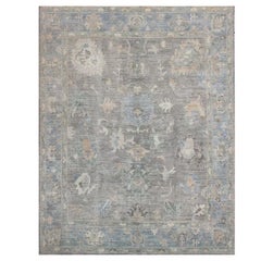 Classic Afghan Hand-Knotted Oushak Wool Area Rug 8x10 Gray