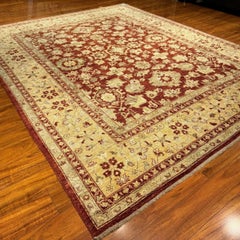 Classic Afghan Hand-Knotted Oushak Wool Area Rug 8x10 Red