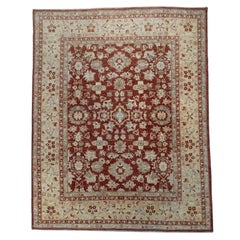Classic Afghan Hand-Knotted Oushak Wool Area Rug 8x10 Red