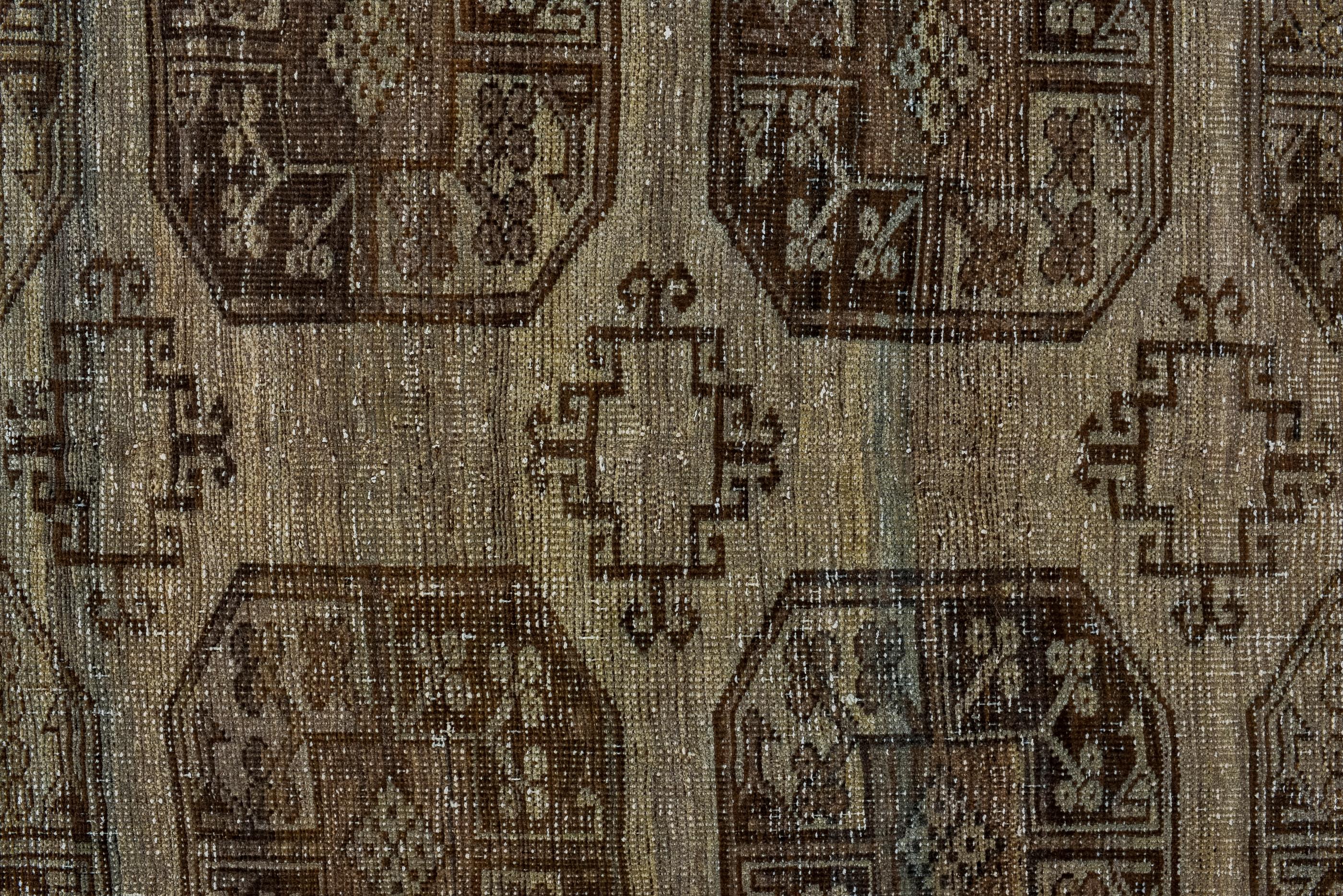 Classic Afghan Rug with Brown Field  In Good Condition For Sale In New York, NY