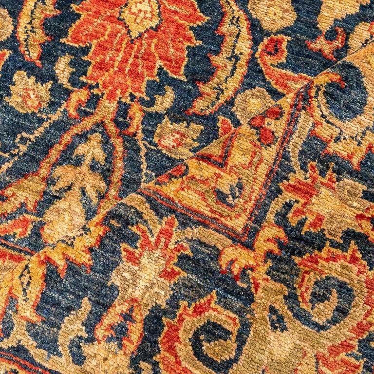 Classic Agra Rug, Palmettes and Interwoven Flowers, Blue, Red and Beige Colors In New Condition For Sale In MADRID, ES
