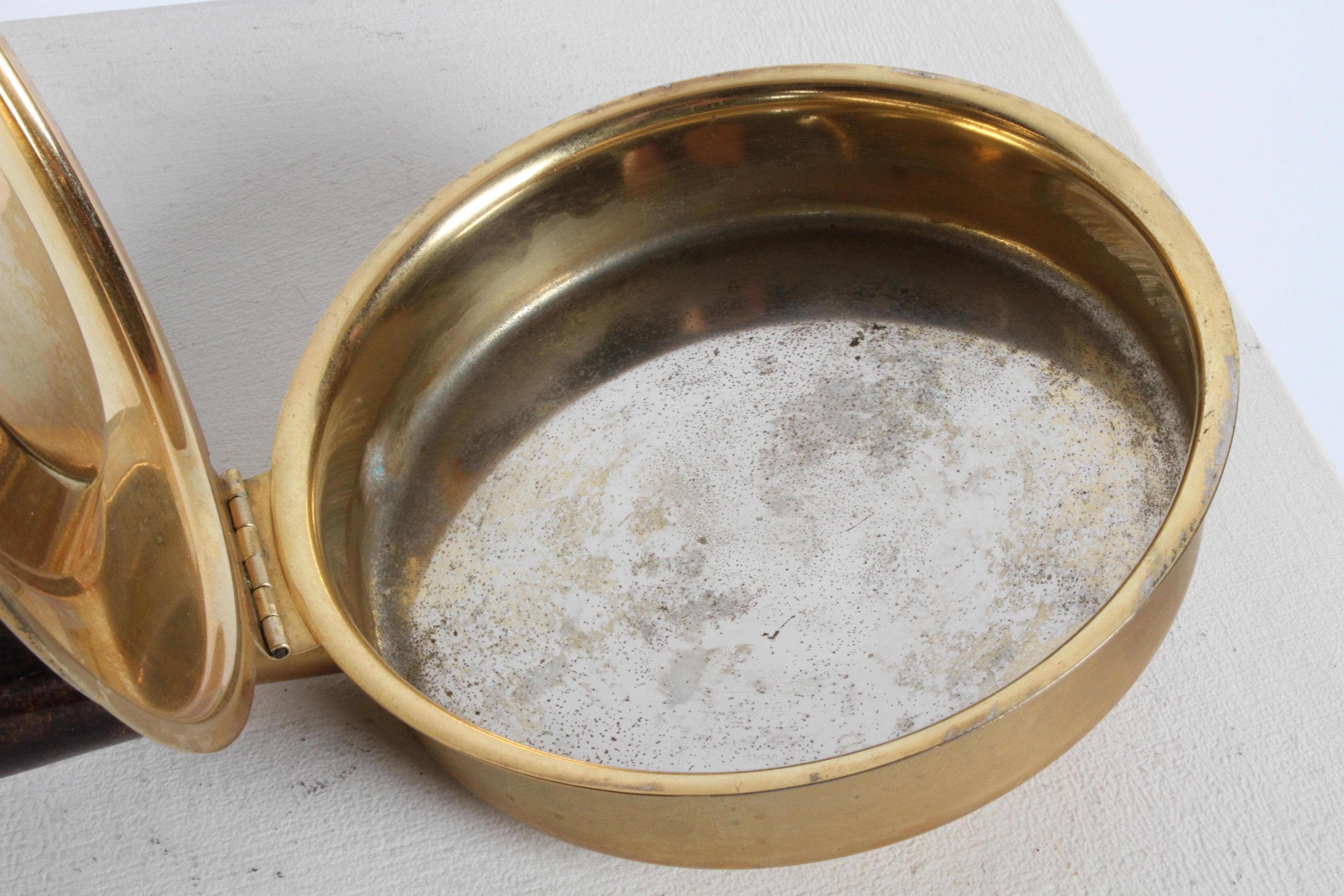 Classic Aldo Tura Italy Silent Butler 24k Gold Plated & Goatskin Parchment For Sale 1