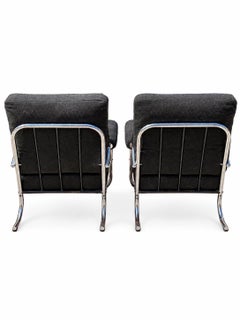 Classic American Art Deco / Machine Age Chrome Lounge Chairs . Gilbert Rohde