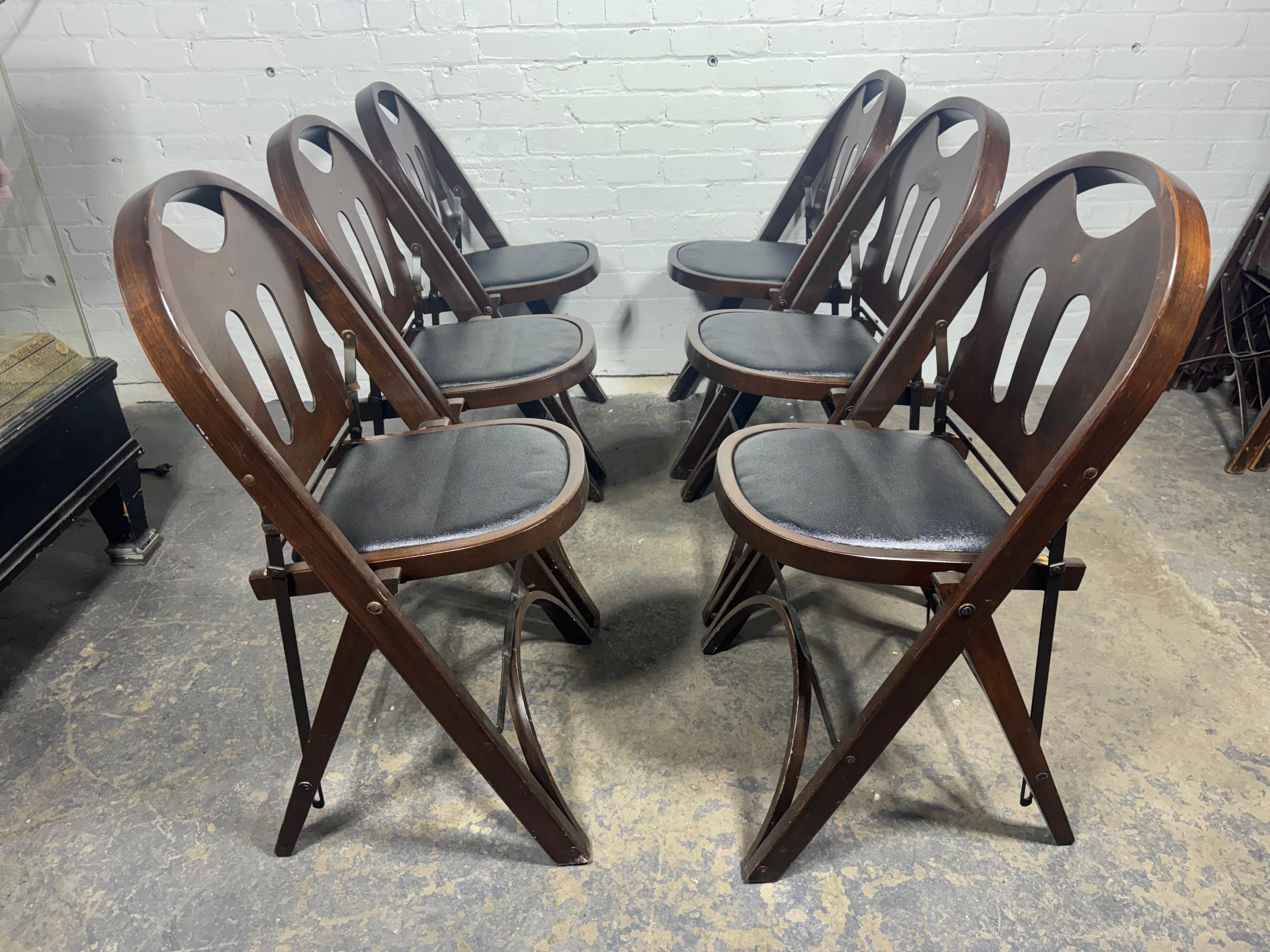 Classic American Bentwood and Iron Folding Chairs 1930s For Sale 7