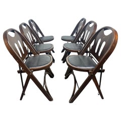 Used Classic American Bentwood and Iron Folding Chairs 1930s