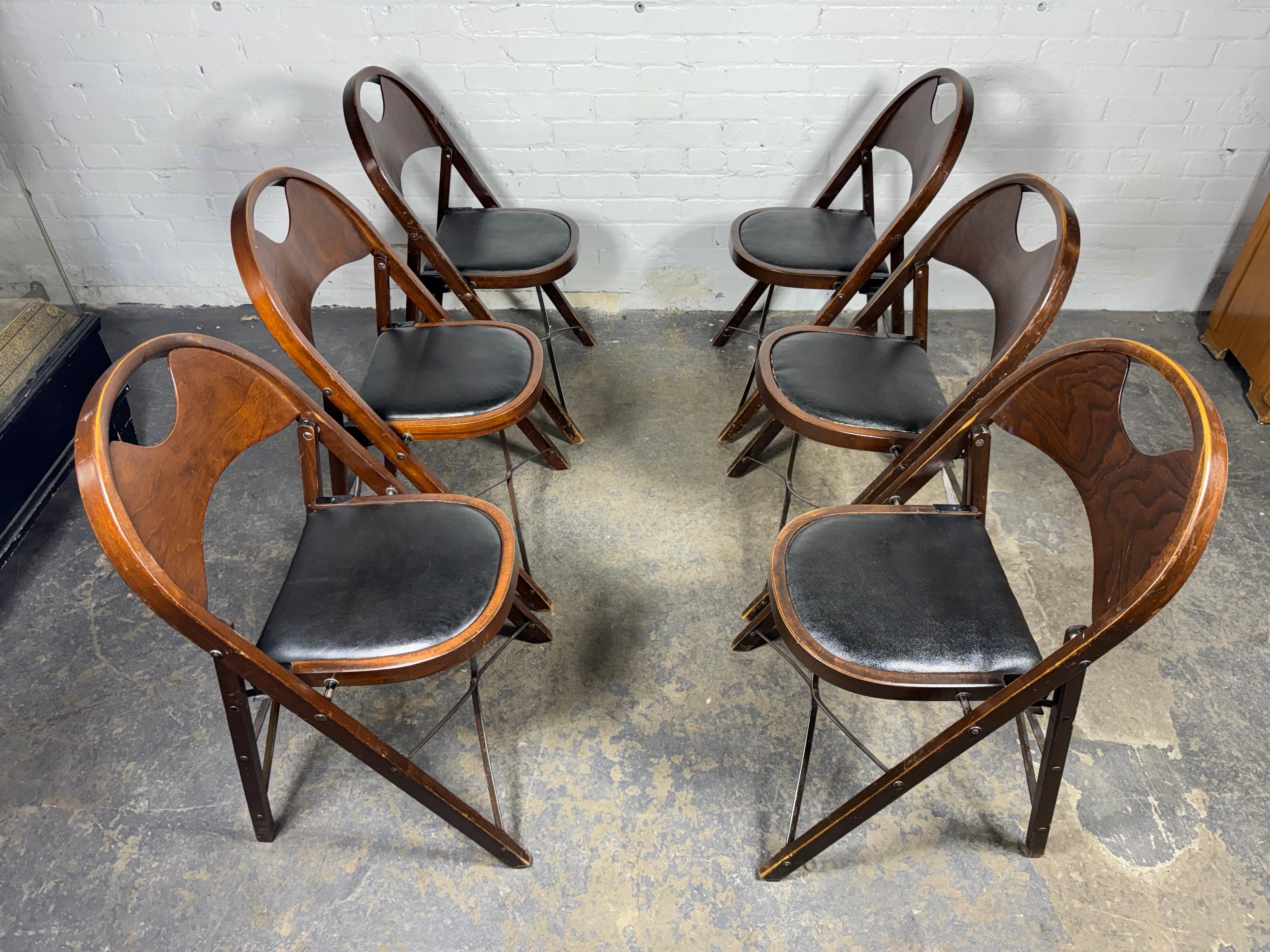 Industrial Classic American Bentwood and Iron Folding Chairs For Sale