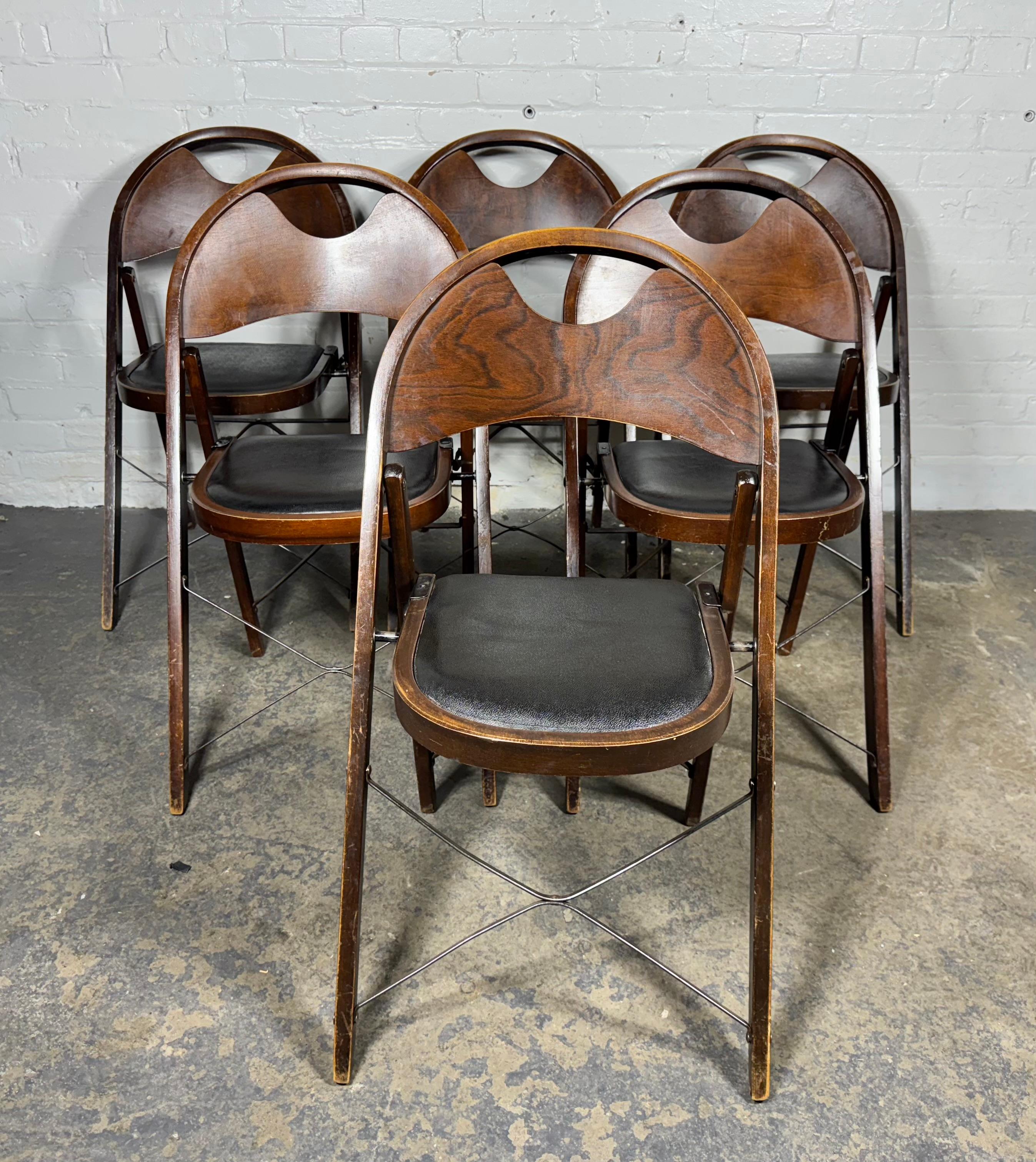 Mid-20th Century Classic American Bentwood and Iron Folding Chairs For Sale