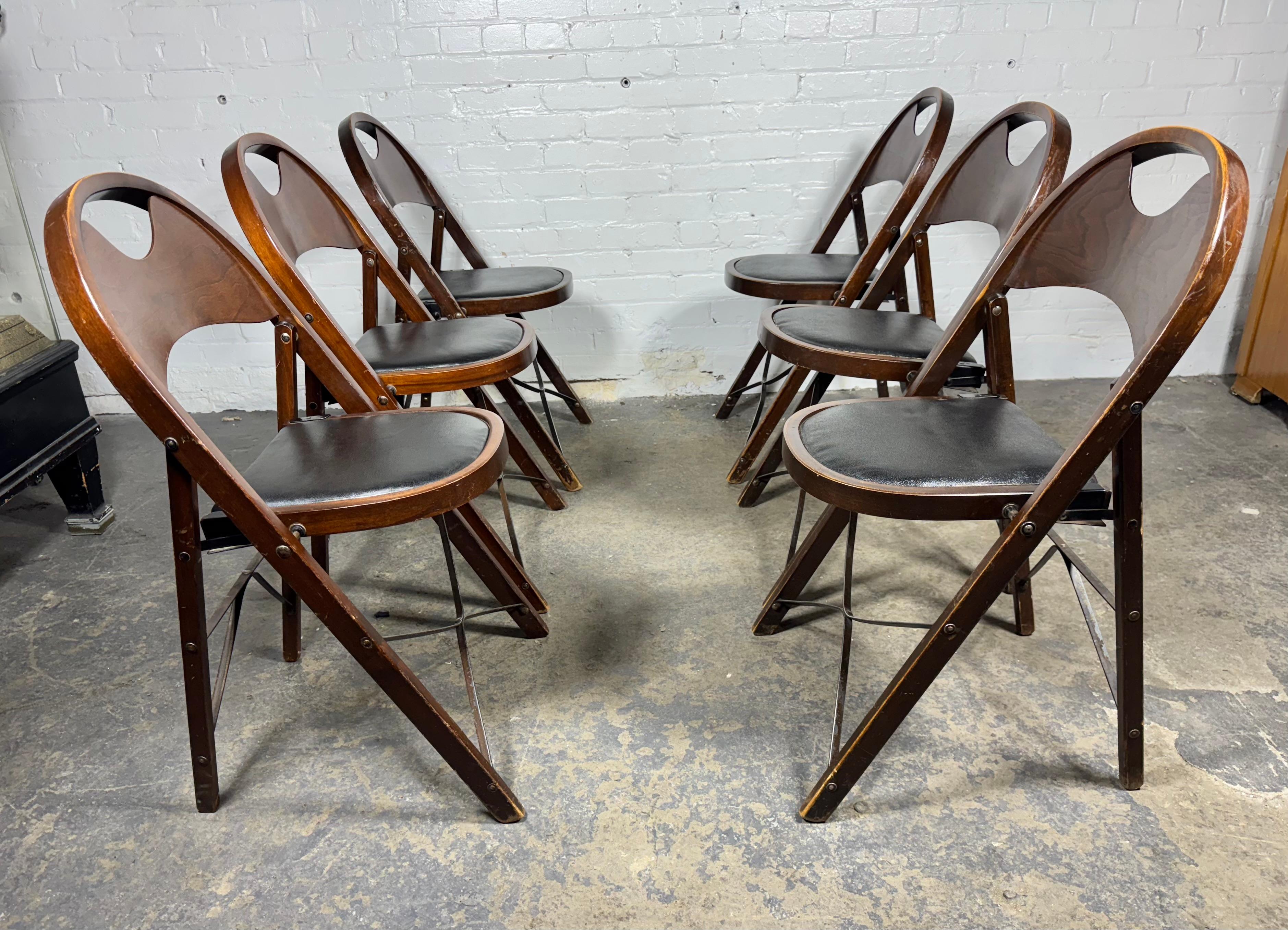 Classic American Bentwood and Iron Folding Chairs For Sale 2