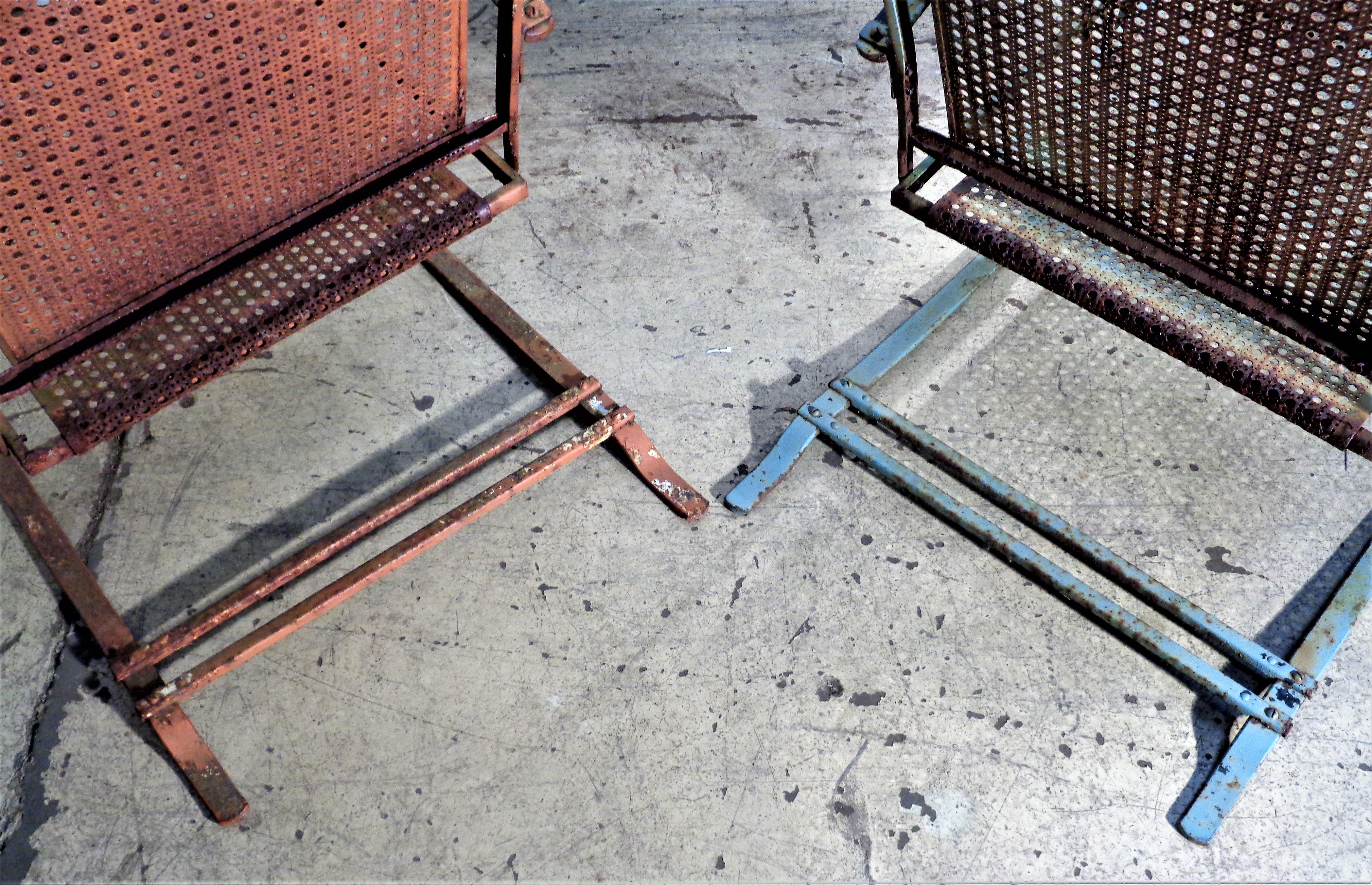 American   Classic Metal Mesh Spring Steel Cantilever Bounce Chairs - Howell Co. 1930's