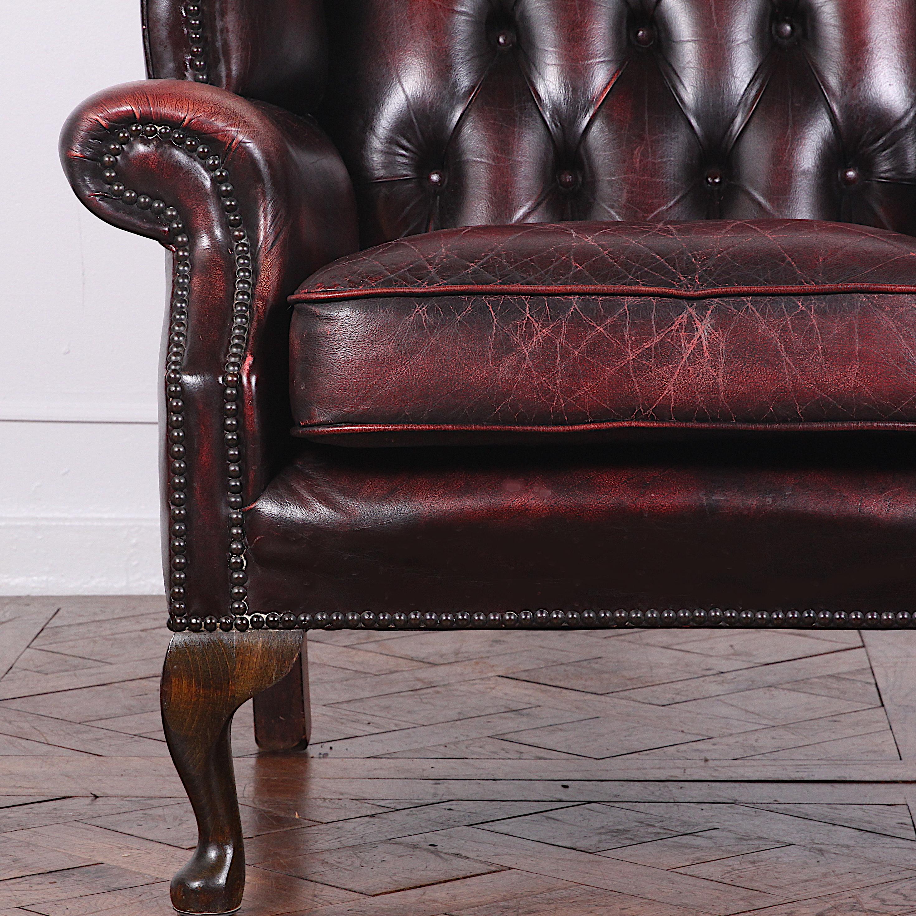 Classic and Elegant British Leather Wingback Chair 2