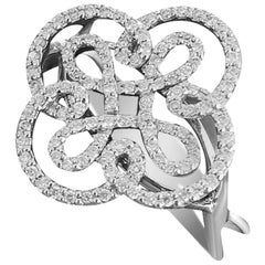 Bague de mariée classique et élégante en or blanc avec diamants blancs pour elle