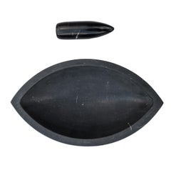 Classic and Luxurious Black Khenifra Marocain Marble Mortar Eye