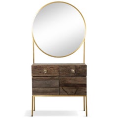 Classic and Modern Handmade Vanity in Natural Elm with Hand Welded Hardware