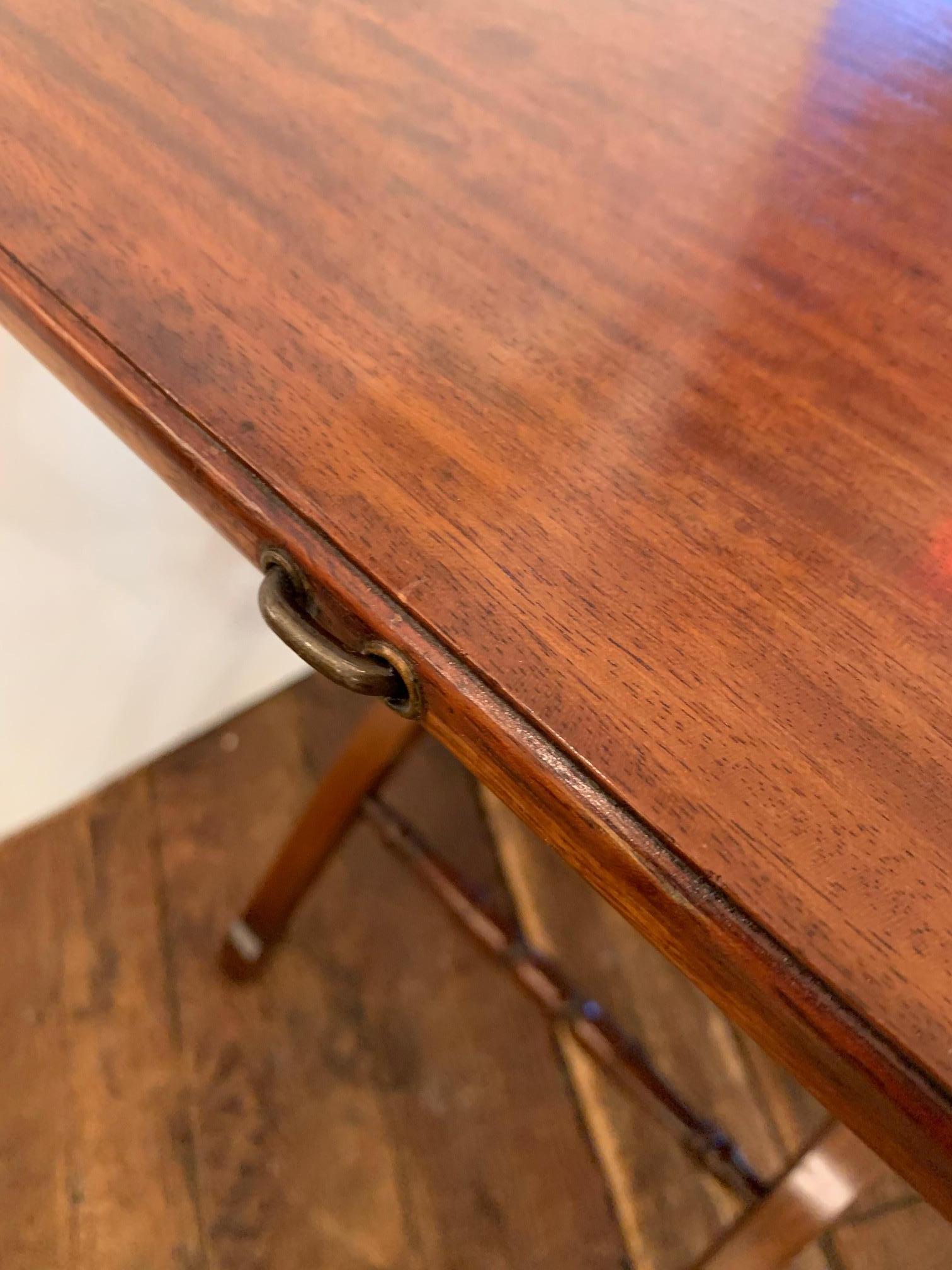 Classic and Versatile Campaign Style Mahogany Side or Dining Table For Sale 2