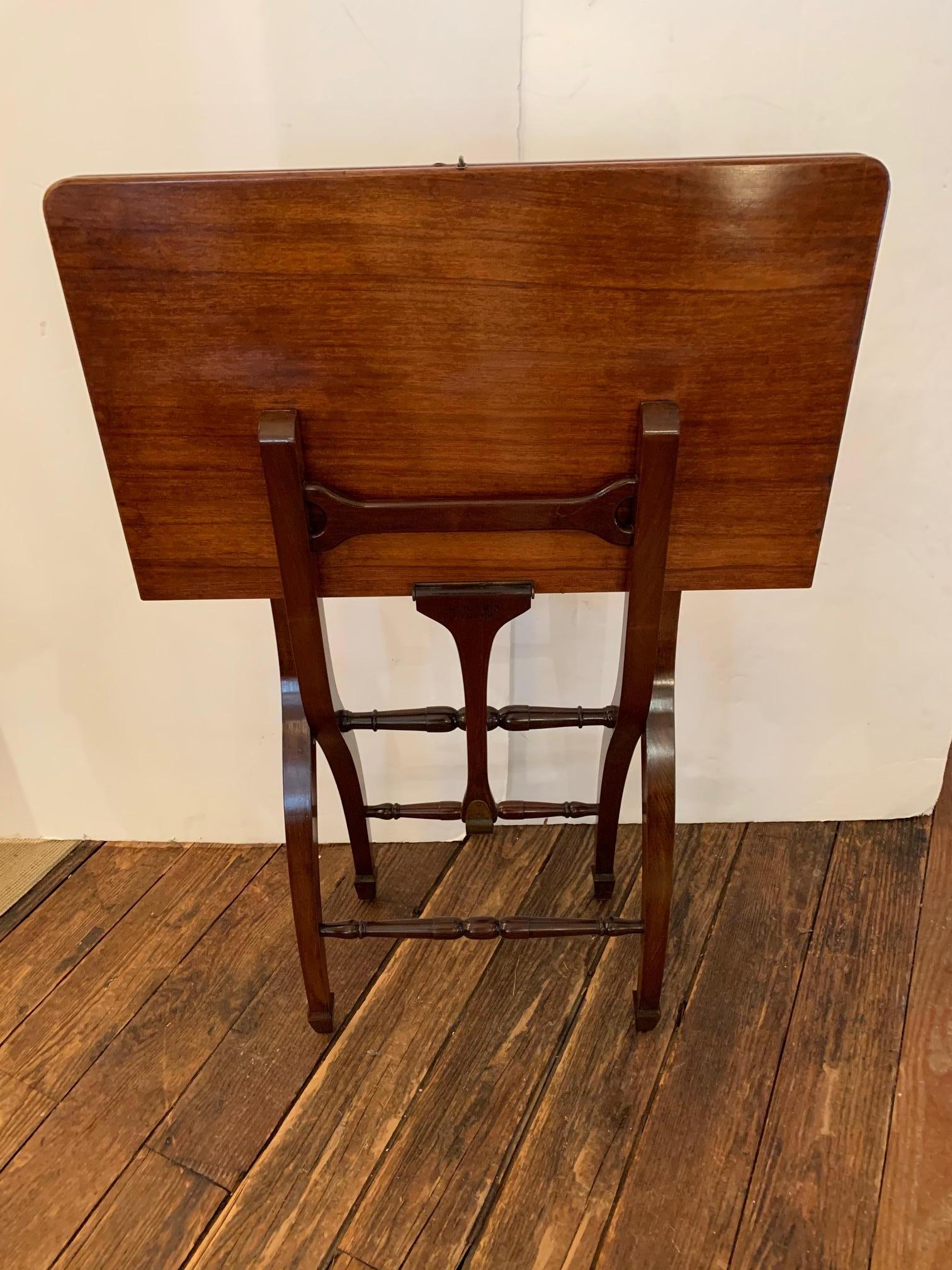 American Classic and Versatile Campaign Style Mahogany Side or Dining Table For Sale