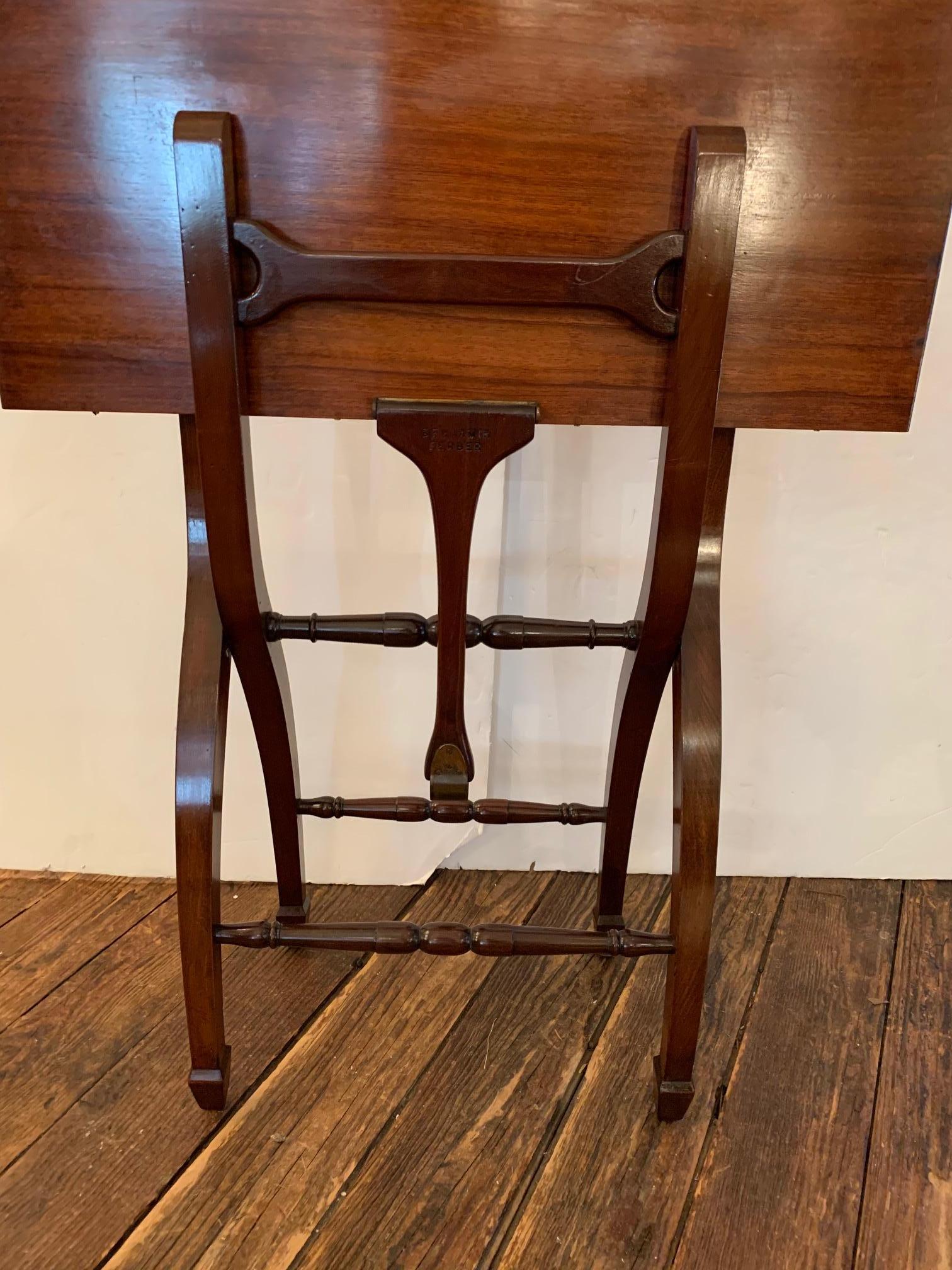 Late 20th Century Classic and Versatile Campaign Style Mahogany Side or Dining Table For Sale