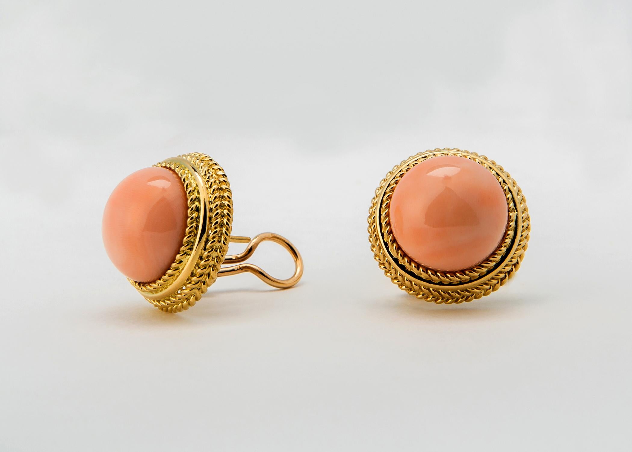 Contemporary Classic Angel Skin Coral gold Earrings