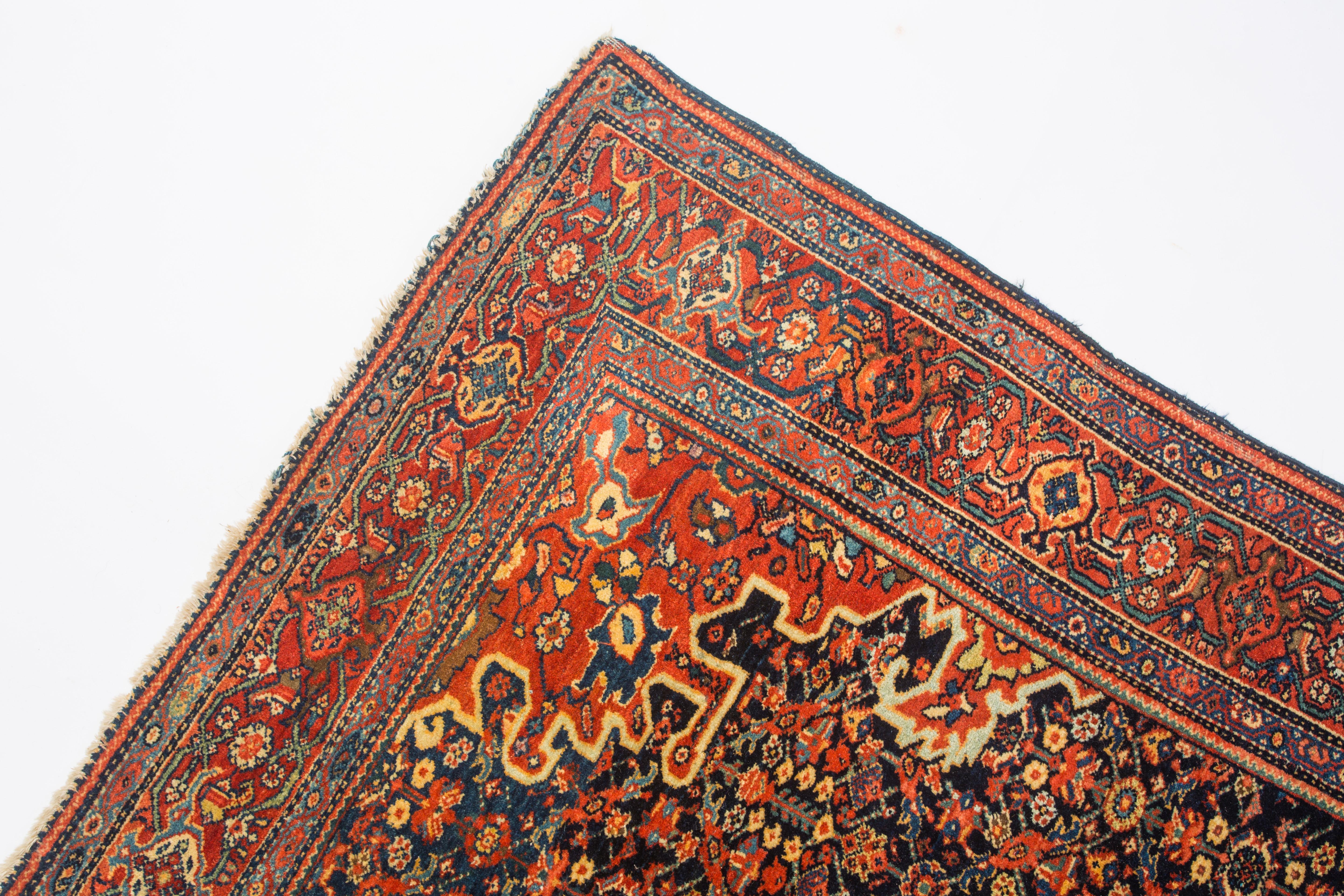 Woven Classic Antique 1870 Ferahan Sarouk -Intense Design Virtues  For Sale