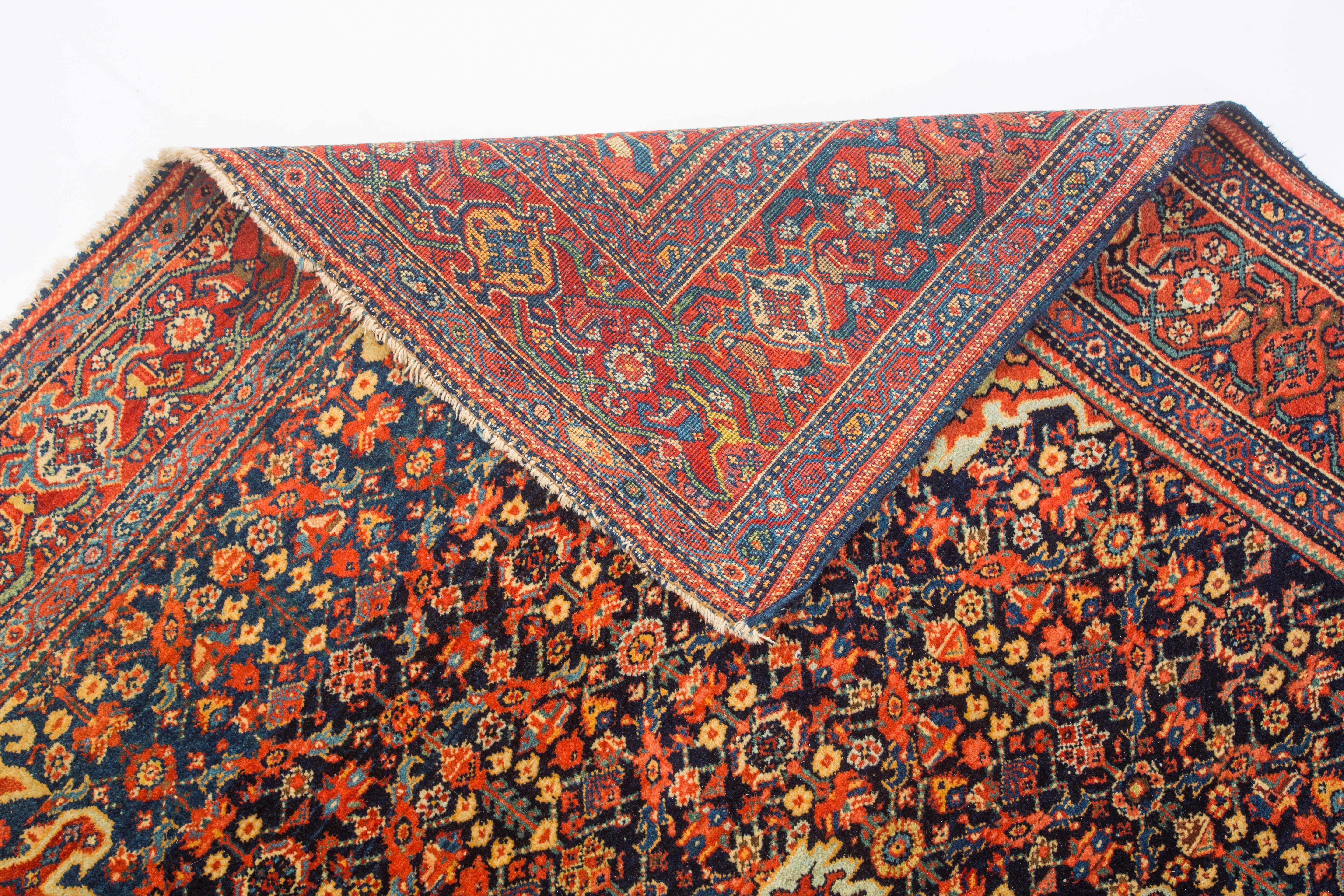 Wool Classic Antique 1870 Ferahan Sarouk -Intense Design Virtues  For Sale