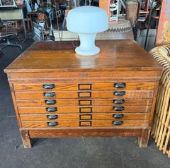 Classic Antique 3-Stack 6-Drawer Oak Flat File by Economy Drawing Table Mfg Co.