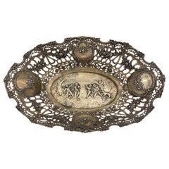 Classic Antique 800 Silver Brotkorb - Schale Blumen Putto ornament Deutschland