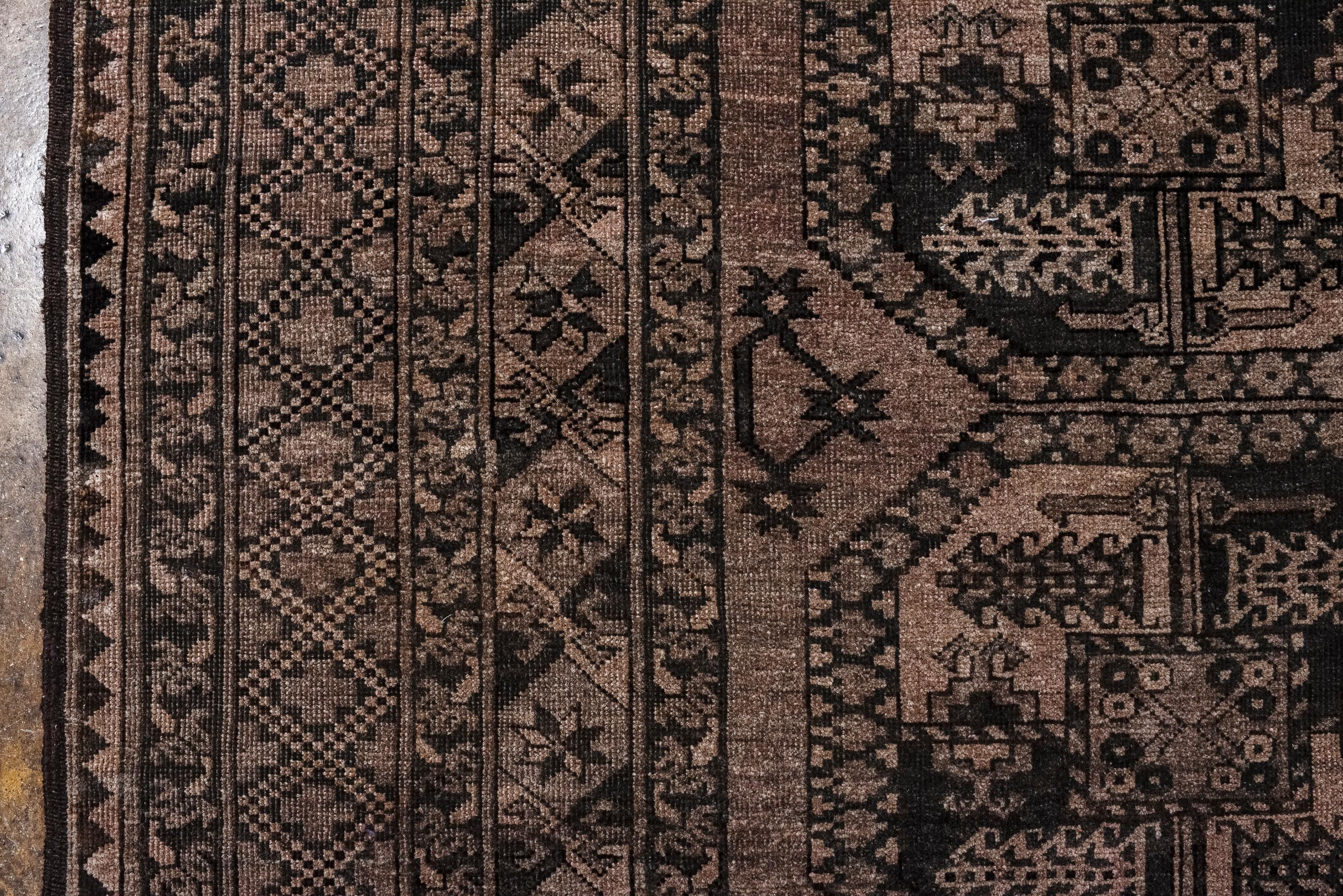 20th Century Classic Antique Afghan Rug with Abrashed Field and Detailed Borders For Sale