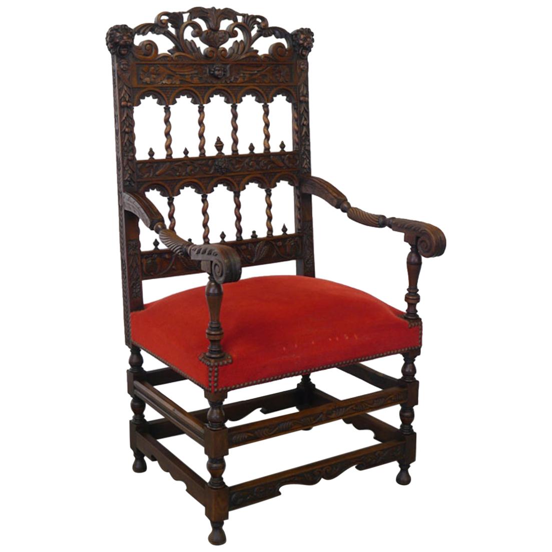 Classic Antique Armchair from the Neo-Renaissance, circa 1880 For Sale