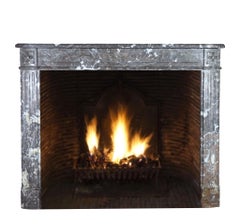 Classic Antique Belgian Grey Marble Louis XVI Fireplace Surround