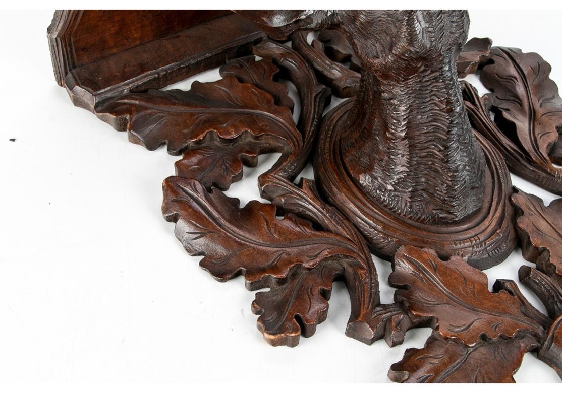 Classic Antique Black Forest Carved Bracket with Stag’s Head In Good Condition For Sale In Bridgeport, CT