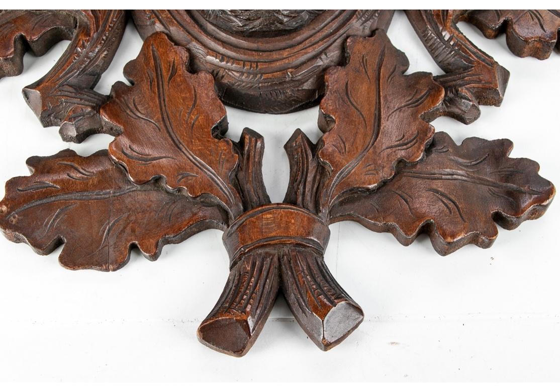 19th Century Classic Antique Black Forest Carved Bracket with Stag’s Head For Sale