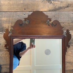 Classic Antique Chippendale Mahogany Fret Intricately Carved Wall Mirror