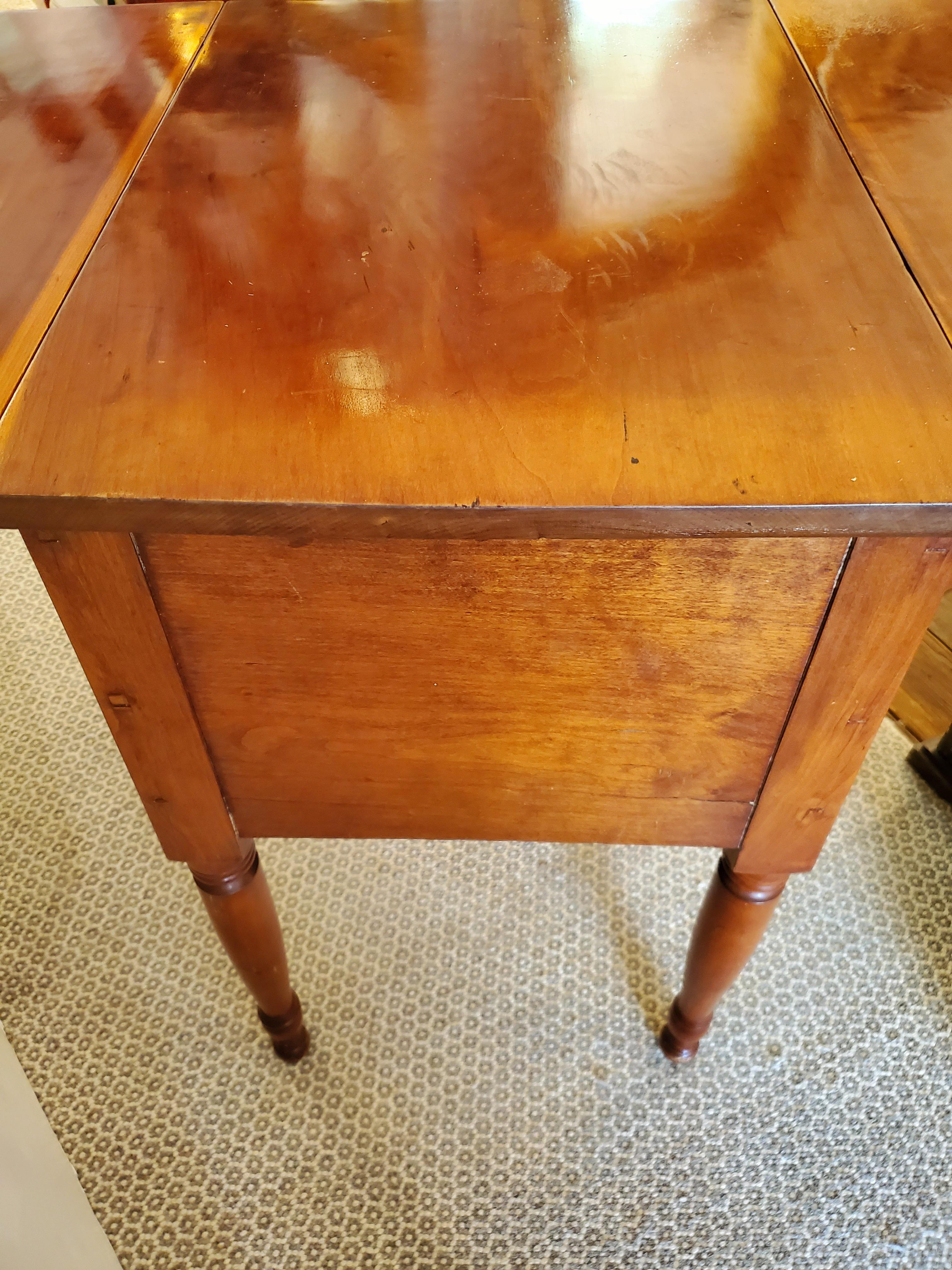 American Classic Antique Drop Leaf Cherry Side Table For Sale