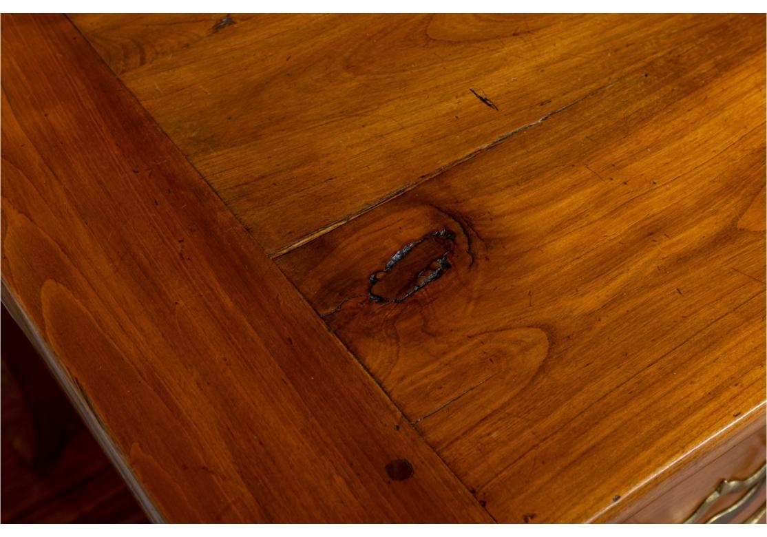Classic Antique French Cherry Desk with Breadboard Top For Sale 8