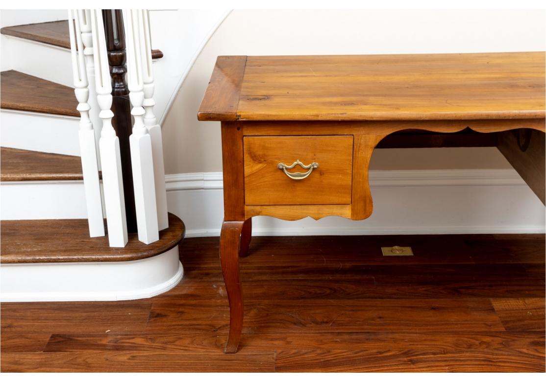 Classic Antique French Cherry Desk with Breadboard Top In Good Condition For Sale In Bridgeport, CT