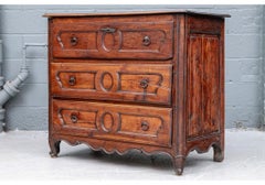 Classic Antique French Fruitwood Provincial Three Drawer Chest