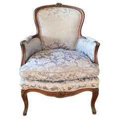 Classic Antique French Louis XV Carved Walnut Armchair 