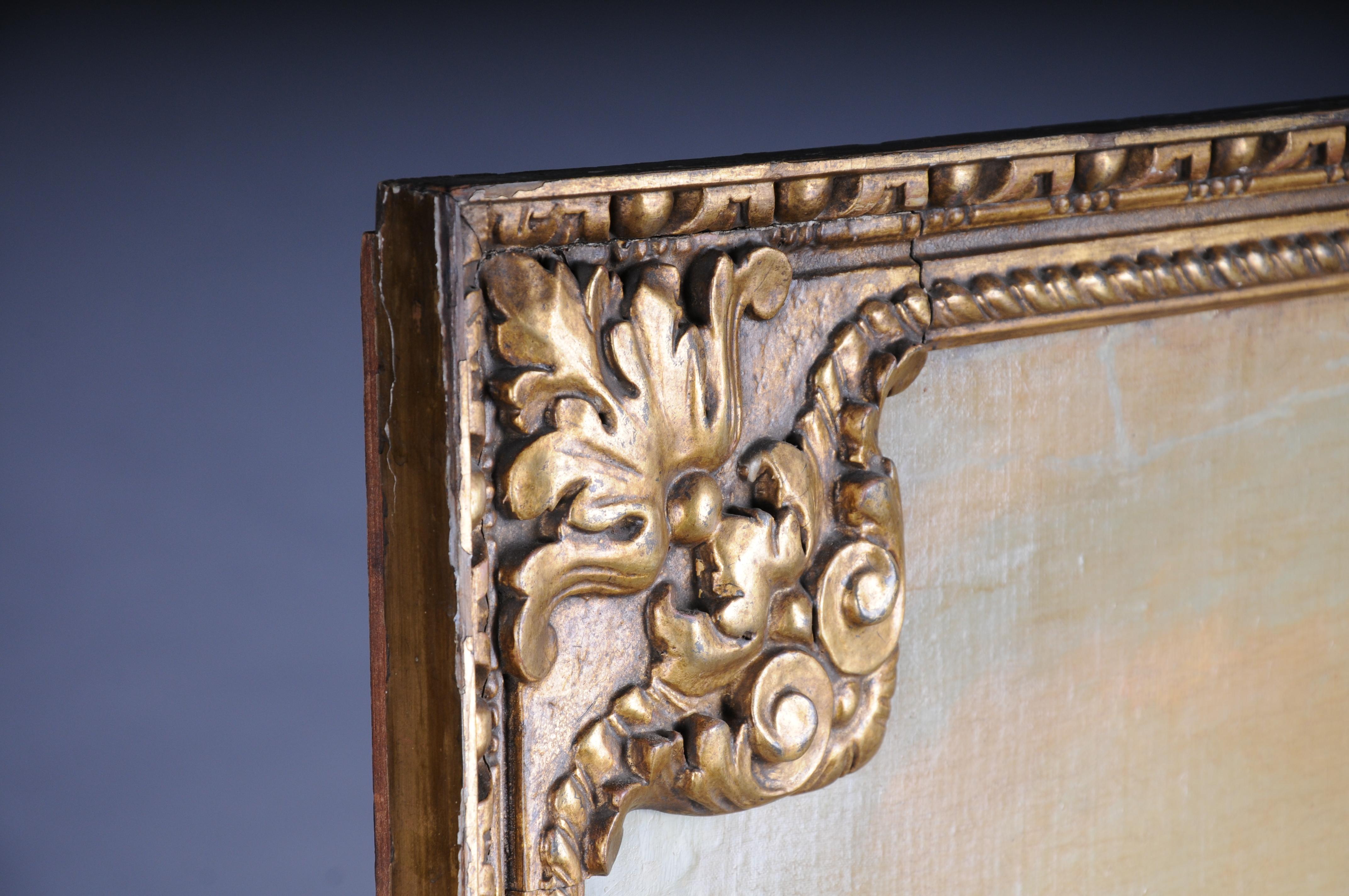 Classic antique French trumeau mirror with harbor landscape with sailing ships For Sale 10