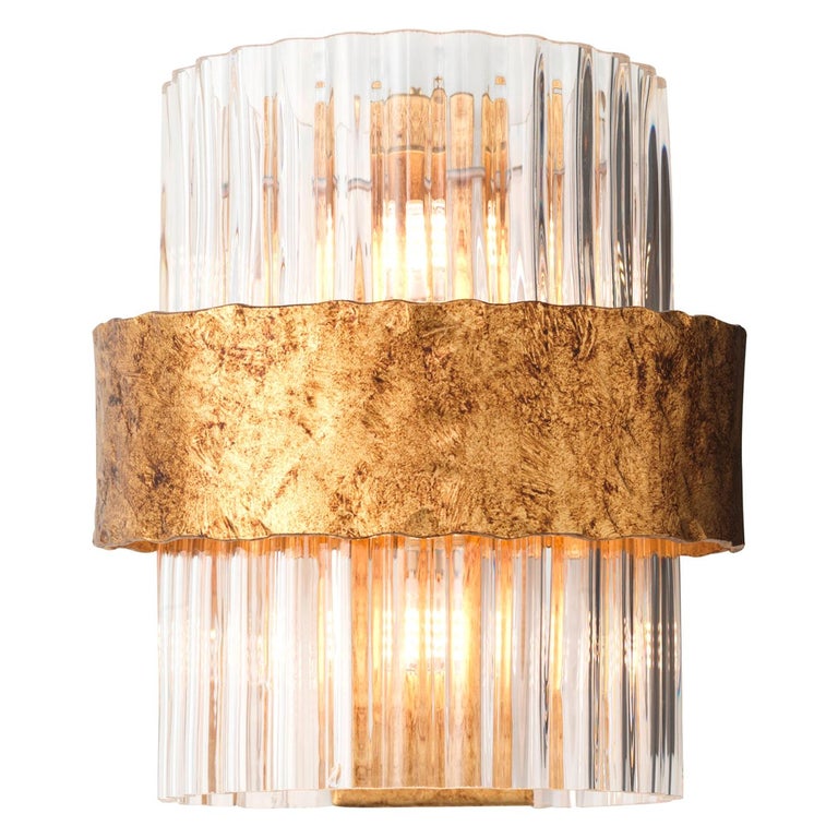 Classic Antique Gold Wall Lamp For Sale at 1stDibs